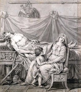 Het verdriet van Andromache door Jacques Louis David